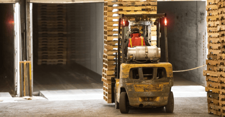 Pallets on a Forklift